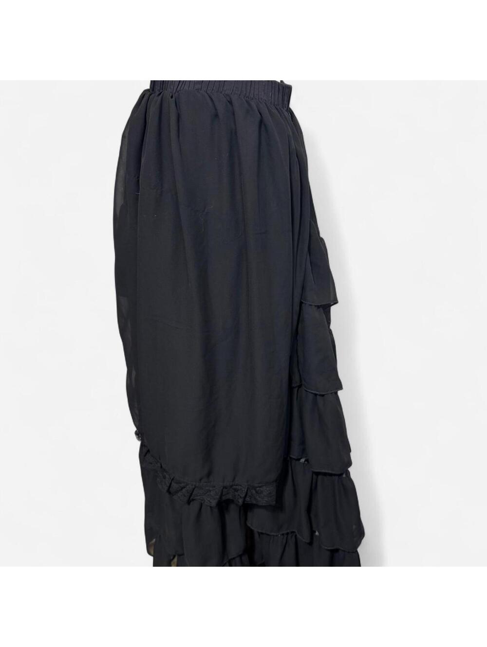Burleska Ren Faire Gorgeous Gothic‎ Tiered Steampunk Maxi Skirt, Size Small